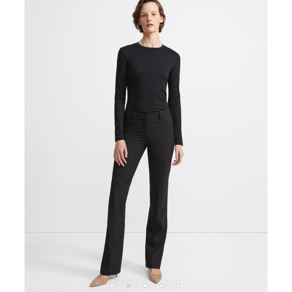 Theory stretched wool relaxed straight pants